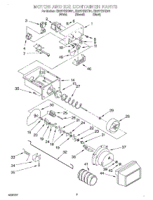 05 - Motor And Ice Container parts for Whirlpool Refrigerator ED27PEXHT01 from AppliancePartsPros.com