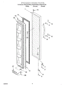 05 - Freezer Door parts for Whirlpool Refrigerator ED20TKXFT03 from AppliancePartsPros.com