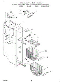04 - Freezer Liner parts for Whirlpool Refrigerator GD22DCXHT00 from AppliancePartsPros.com