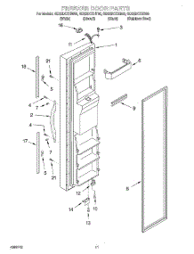 08 - Freezer Door parts for Whirlpool Refrigerator GD22DCXHS00 from AppliancePartsPros.com