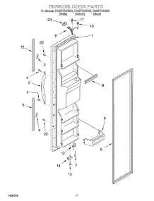 07 - Freezer Door parts for Whirlpool Refrigerator ED22PEXHB02 from AppliancePartsPros.com