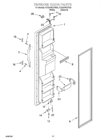 08 - Freezer Door parts for Whirlpool Refrigerator ED22GWXFN03 from AppliancePartsPros.com