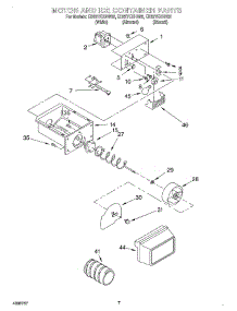 05 - Motor And Ice Container parts for Whirlpool Refrigerator ED22TEXHW02 from AppliancePartsPros.com