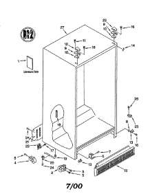 Cabinet parts for Whirlpool Refrigerator ED25GWXFW00 from AppliancePartsPros.com