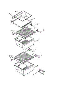 Refrigerator Shelf parts for Whirlpool Refrigerator ED25GWXFW00 from AppliancePartsPros.com