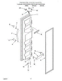 07 - Freezer Door parts for Whirlpool Refrigerator ED22TEXHW02 from AppliancePartsPros.com