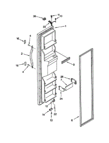 Freezer Door parts for Whirlpool Refrigerator ED25GWXFW00 from AppliancePartsPros.com