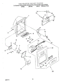 08 - Dispenser Front parts for Whirlpool Refrigerator GD27DIXHW00 from AppliancePartsPros.com