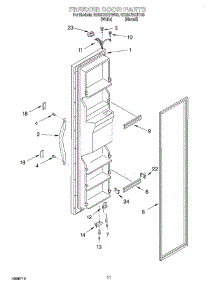 07 - Freezer Door parts for Whirlpool Refrigerator ED25UEXHW00 from AppliancePartsPros.com