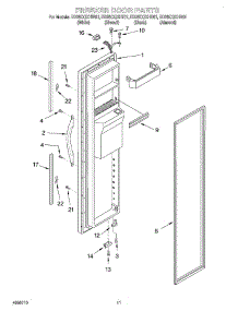 07 - Freezer Door parts for Whirlpool Refrigerator ED25CQXHT01 from AppliancePartsPros.com