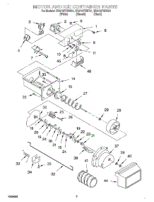 05 - Motor And Ice Container parts for Whirlpool Refrigerator ED27QFXHW01 from AppliancePartsPros.com