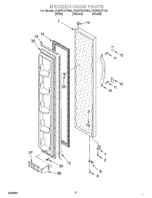 05 - Freezer Door parts for Whirlpool Refrigerator ED20TKXFN02 from AppliancePartsPros.com