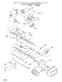 05 - Motor And Ice Container parts for Whirlpool Refrigerator ED25VFXHT01 from AppliancePartsPros.com
