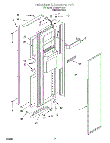 08 - Freezer Door parts for Whirlpool Refrigerator GD22SFXHS03 from AppliancePartsPros.com