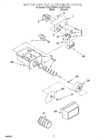 05 - Motor And Ice Container parts for Whirlpool Refrigerator ED22TEXHW01 from AppliancePartsPros.com
