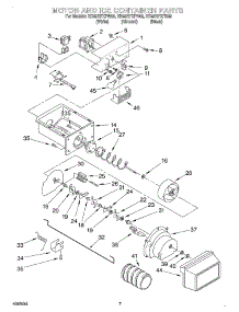 05 - Motor And Ice Container parts for Whirlpool Refrigerator ED25RFXFW02 from AppliancePartsPros.com