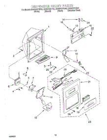 08 - Dispenser Front parts for Whirlpool Refrigerator GD25DIXHS00 from AppliancePartsPros.com