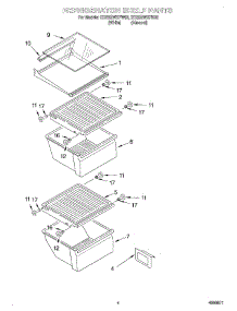 03 - Refrigerator Shelf parts for Whirlpool Refrigerator ED22GWXFN02 from AppliancePartsPros.com