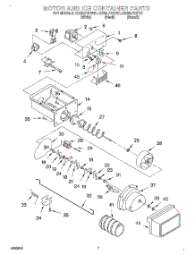 05 - Motor And Ice Container parts for Whirlpool Refrigerator ED25LFXHW01 from AppliancePartsPros.com