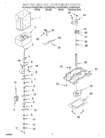 05 - Motor And Ice Container parts for Whirlpool Refrigerator GD25DIXHT00 from AppliancePartsPros.com