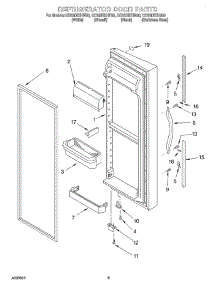06 - Refrigerator Door parts for Whirlpool Refrigerator GD25DIXHT00 from AppliancePartsPros.com