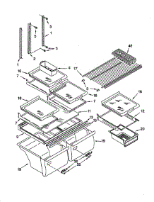 Shelf parts for Whirlpool Refrigerator ET22RKXGT02 from AppliancePartsPros.com