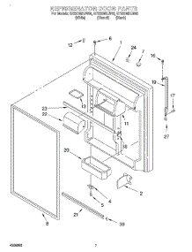 04 - Refrigerator Door parts for Whirlpool Refrigerator GT22DMXJT00 from AppliancePartsPros.com