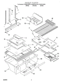 03 - Shelf parts for Whirlpool Refrigerator GT22DKXJB00 from AppliancePartsPros.com