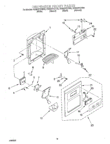08 - Dispenser Front parts for Whirlpool Refrigerator ED25QFXHW00 from AppliancePartsPros.com
