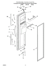 07 - Freezer Door parts for Whirlpool Refrigerator ED27QFXHB00 from AppliancePartsPros.com