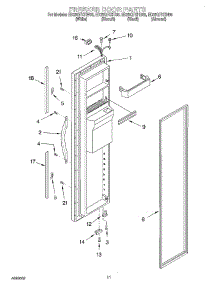 07 - Freezer Door parts for Whirlpool Refrigerator ED25QFXHB00 from AppliancePartsPros.com