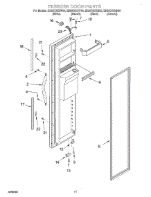 07 - Freezer Door parts for Whirlpool Refrigerator ED25CQXHW00 from AppliancePartsPros.com