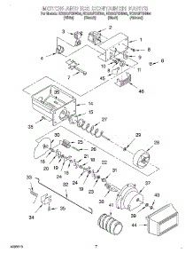 06 - Motor And Ice Container parts for Whirlpool Refrigerator ED22QFXHW00 from AppliancePartsPros.com