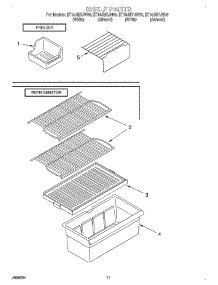06 - Shelf parts for Whirlpool Refrigerator ET14JMXJW00 from AppliancePartsPros.com