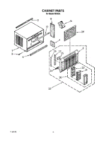 04 - Cabinet parts for Whirlpool Air Conditioner RE183A from AppliancePartsPros.com
