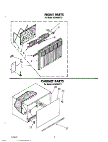 04 - Front, Cabinet parts for Whirlpool Air Conditioner ACW094XT0 from AppliancePartsPros.com