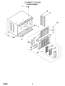 03 - Cabinet parts for Whirlpool Air Conditioner ACE082XD1 from AppliancePartsPros.com