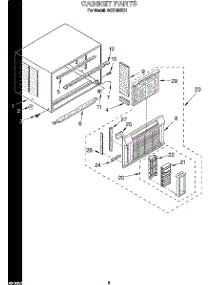 03 - Cabinet parts for Whirlpool Air Conditioner ACE184XD1 from AppliancePartsPros.com