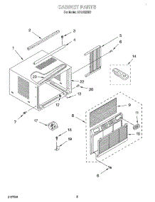 03 - Cabinet parts for Whirlpool Air Conditioner ACQ122XK0 from AppliancePartsPros.com