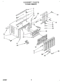 03 - Cabinet parts for Whirlpool Air Conditioner ACM052XZ0 from AppliancePartsPros.com