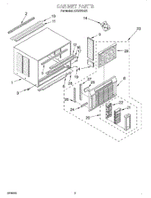 03 - Cabinet parts for Whirlpool Air Conditioner ACQ184XD1 from AppliancePartsPros.com