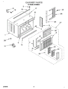 03 - Cabinet parts for Whirlpool Air Conditioner ACQ082XD1 from AppliancePartsPros.com
