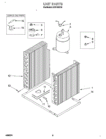 03 - Section parts for Whirlpool Air Conditioner ACS102XA0 from AppliancePartsPros.com
