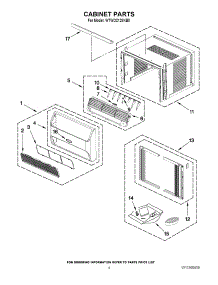03 - Cabinet Parts parts for Whirlpool Air Conditioner W7WCC128XB0 from AppliancePartsPros.com