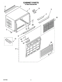 03 - Cabinet Parts parts for Whirlpool Air Conditioner MACQ244XP0 from AppliancePartsPros.com