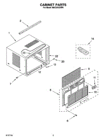 03 - Cabinet Parts parts for Whirlpool Air Conditioner MACQ122XP0 from AppliancePartsPros.com