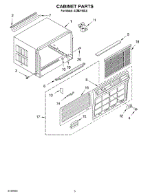 03 - Cabinet parts for Whirlpool Air Conditioner ACM219XL0 from AppliancePartsPros.com