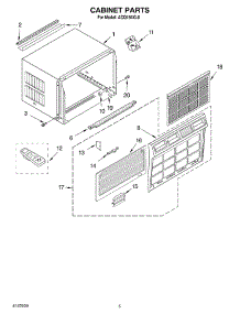 03 - Cabinet parts for Whirlpool Air Conditioner ACQ184XL0 from AppliancePartsPros.com