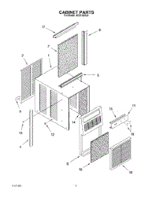 03 - Cabinet parts for Whirlpool Air Conditioner ACS102XJ0 from AppliancePartsPros.com