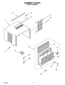 03 - Cabinet parts for Whirlpool Air Conditioner ACM082XK1 from AppliancePartsPros.com
